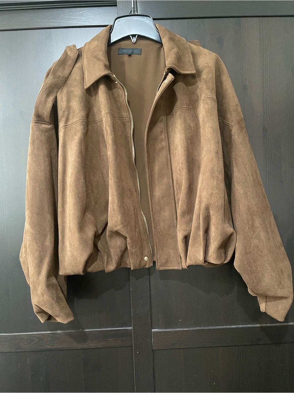 Zara Chestnut Brown Suede Jacket